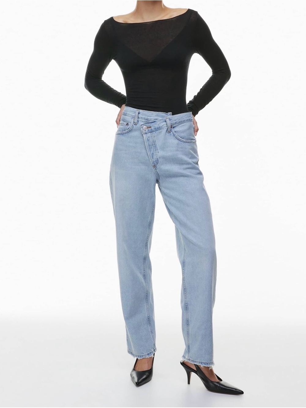 AGOLDE Criss Cross High Rise Straight Jeans Light Wash Size 23